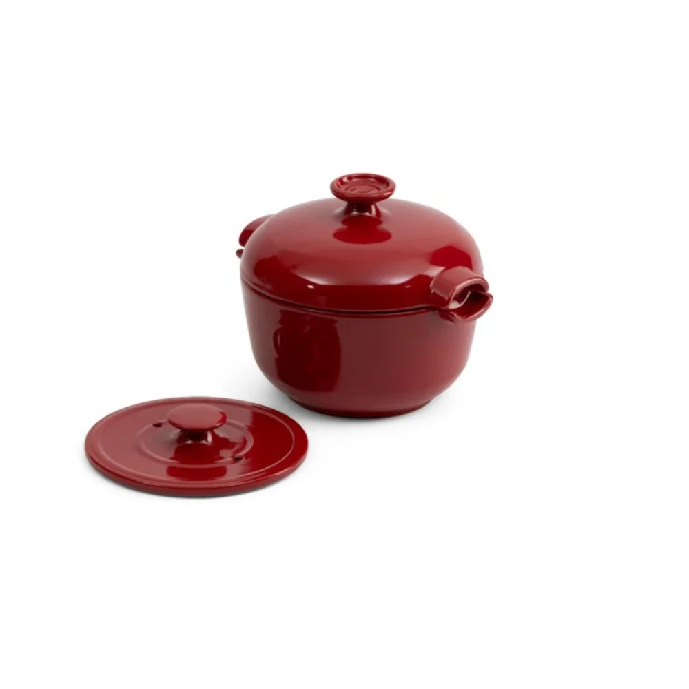 Emile Henry Rice Pot 2.6 Qt Made In France Burgundy NEW